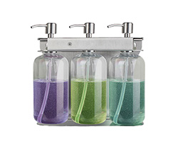 三头铝合金450ml洗发水瓶挂墙架